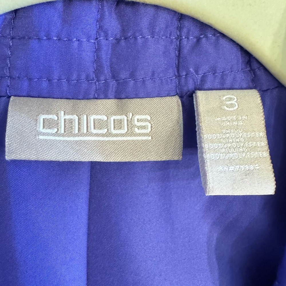 Chicos Quilted Vest Size 3 XL 16 Purple Full Zip w/ Pockets Lightweight LIKE NEW - Picture 14 of 16